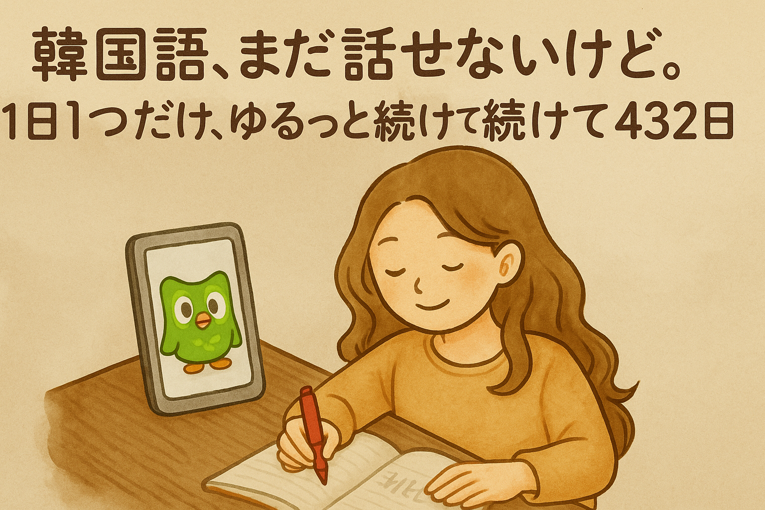 韓国語、まだ話せないけど1日１つだけゆるっと続けて432日